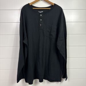 Duluth Trading Longtail T Long Sleeve Henley Shirt Relaxed Black sz 2XL